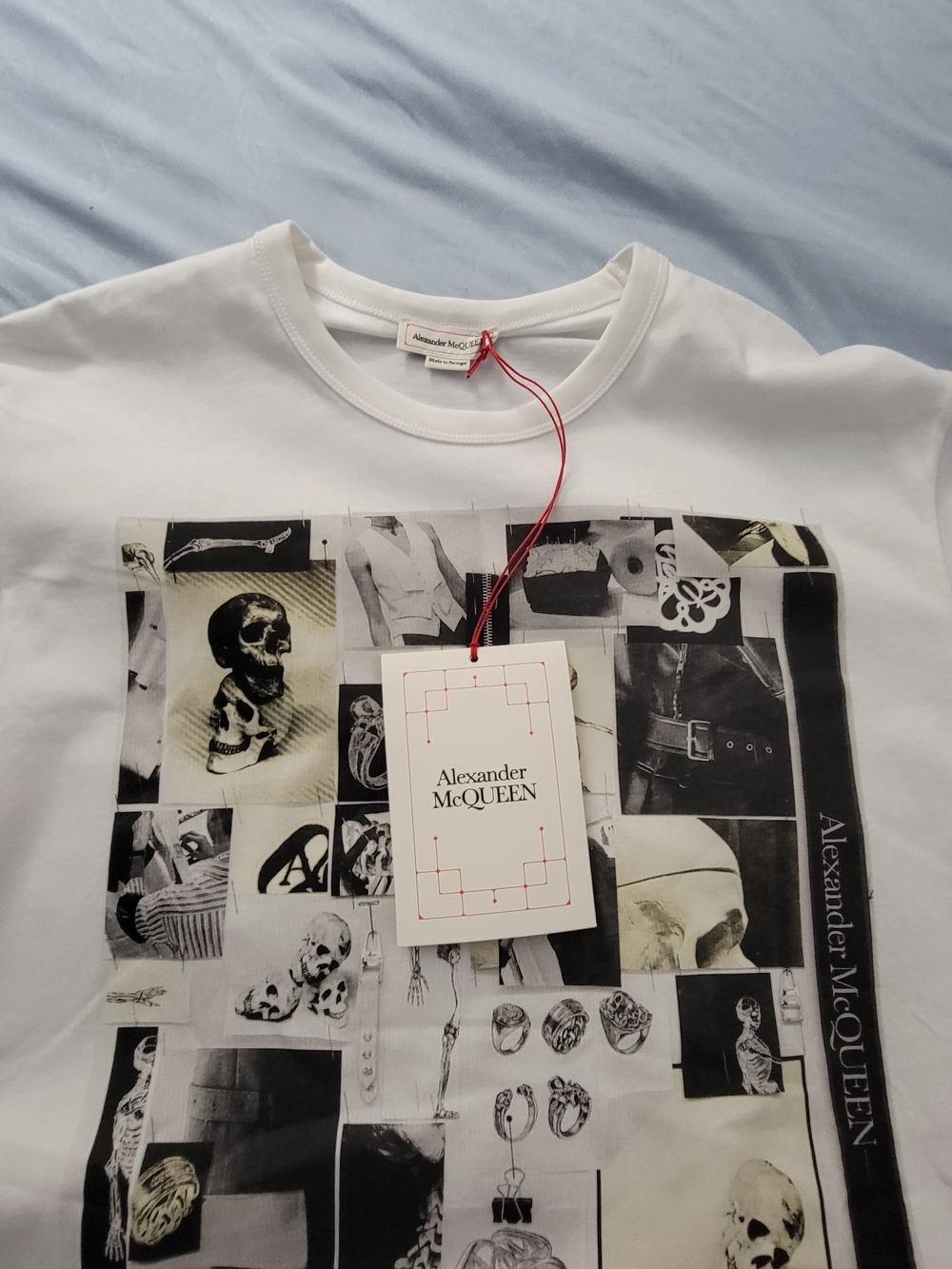 Alexander McQueen White Graphic Collage Short Sleeve Tee